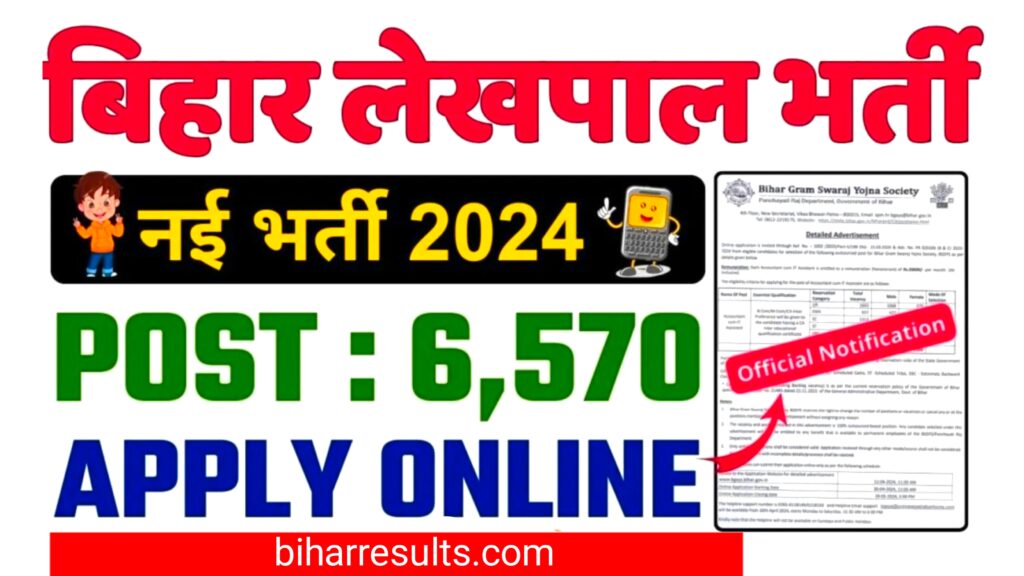 Bihar Lekhpal IT Sahayak Bharti 2024: Notification Out for 6570 Posts - कैसे होगा आवेदन?