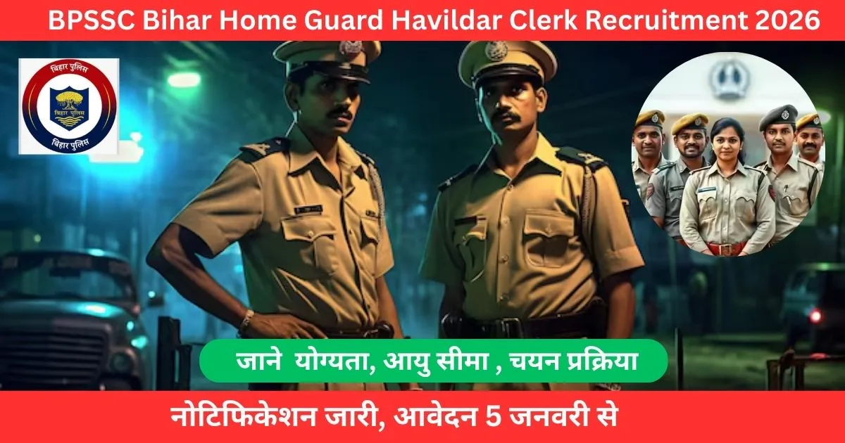 BPSSC Bihar Home Guard Havildar Clerk Recruitment 2026
