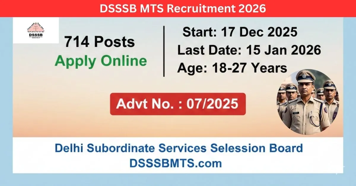 DSSSB MTS Recruitment 2026