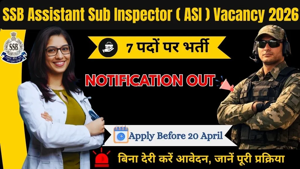 SSB Assistant Sub Inspector (ASI) Vacancy 2026