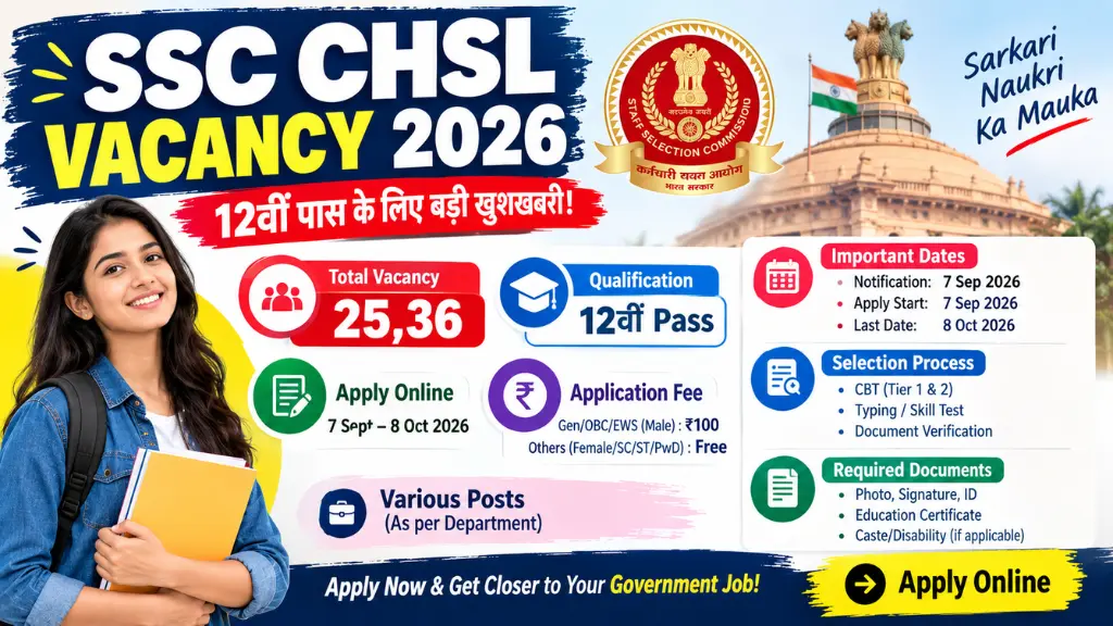 SSC CHSL Vacancy 2026 